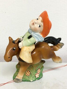 Vintage Ucagco Western "Bucking Bronco & Cowboy" Salt and Pepper Shaker Set